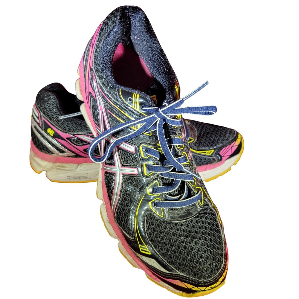 ASICS GT-2000 2 Running Shoes Womens 7.5 Black Pink GT 2000 Athletic Sneakers